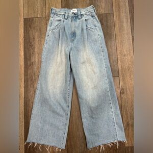 Pistola women’s high rise flare leg light blue jeans size 26